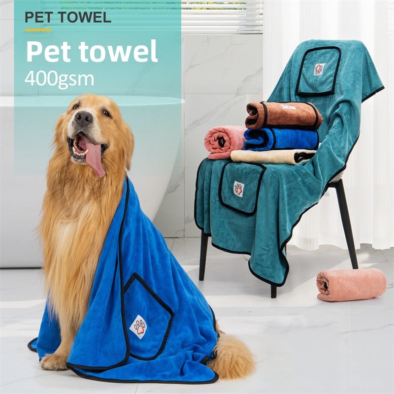 Pet towel dog bath towel super absorbent quick-drying pocket glove cleaning products