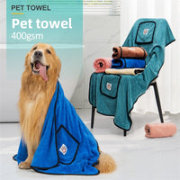 Pet towel dog bath towel super absorbent quick-drying pocket glove cleaning products