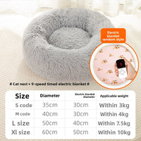 Heated Cat Bed with Adjustable Temperature and Washable Cover