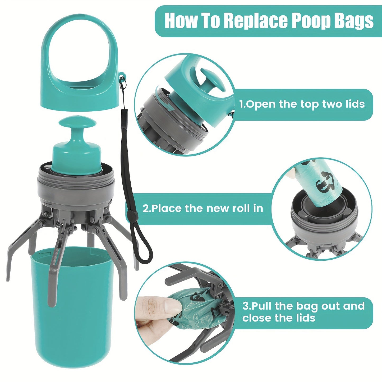 Portable Six-Claw Dog Waste Picker