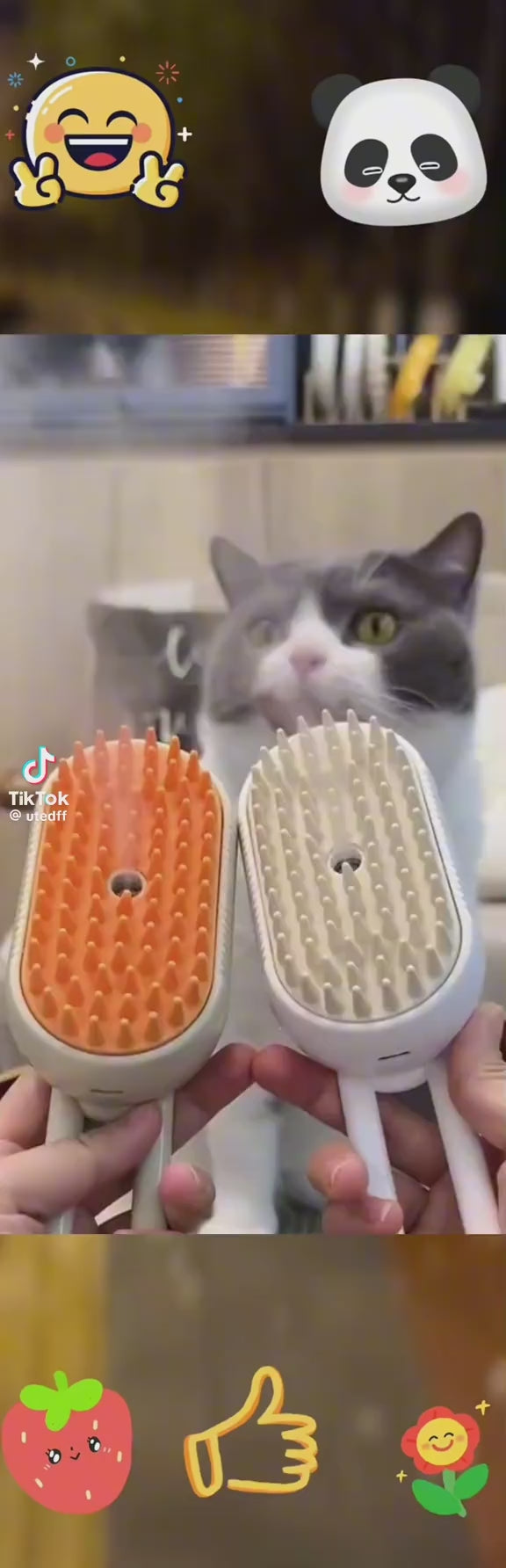 Pet Spray Massage Comb with One-Touch Function video