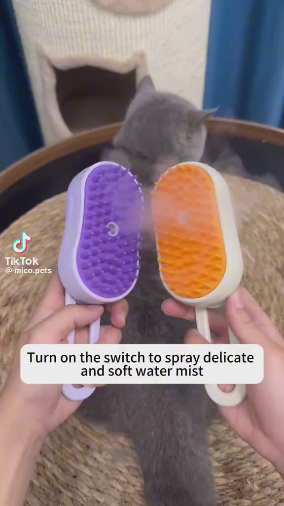 Pet Spray Massage Comb with One-Touch Function video